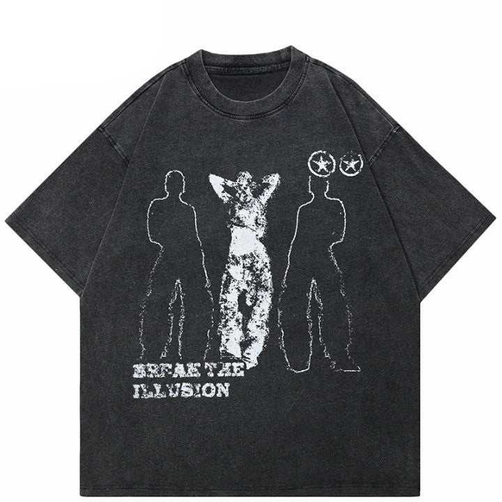 Break The Illusion Washed T-Shirt     - VONVEX