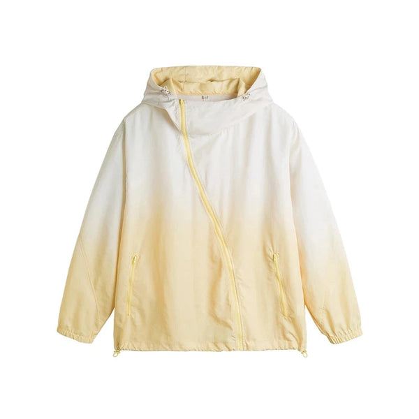 Loose Gradient Color Windbreaker Jacket  Yellow M  - VONVEX