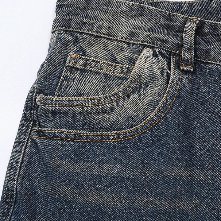 Vintage Multi Pockets Denim Cargo Short     - VONVEX