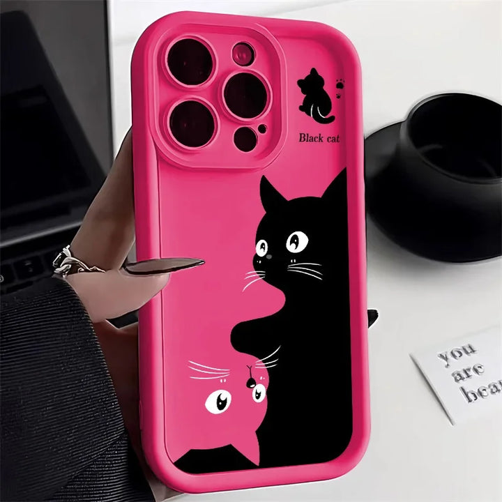 Whimsical Cat Soft Cover  Style-3 For iPhone 15Pro Max  - VONVEX