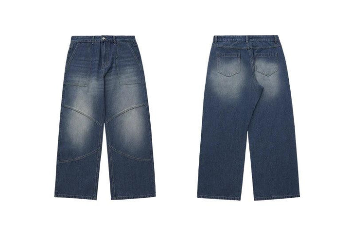 Blue Baggy Loose Denim Jeans     - VONVEX