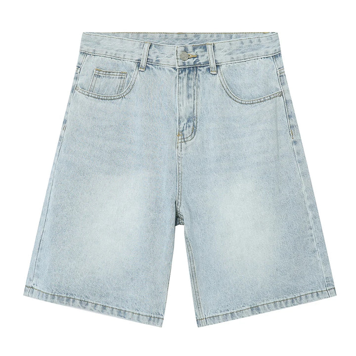 Y2K Retro Harajuku Denim Short  Ice Blue XL  - VONVEX