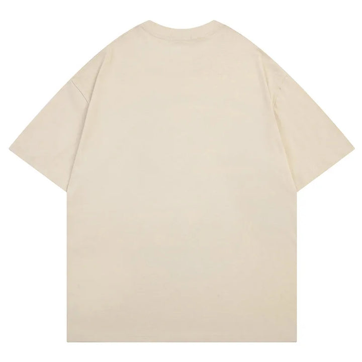 Aolamegs Y2K Men T Shirt American Fun Cartoon Print Short Sleeve Tees High Street Trendy Oversize Summer Cotton Tops Unisex - VONVEX