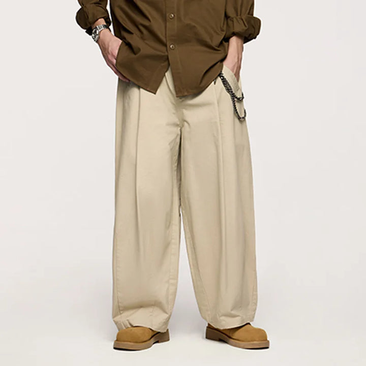 Japanese Loose Thick Wide-Leg Pants Khaki S - VONVEX