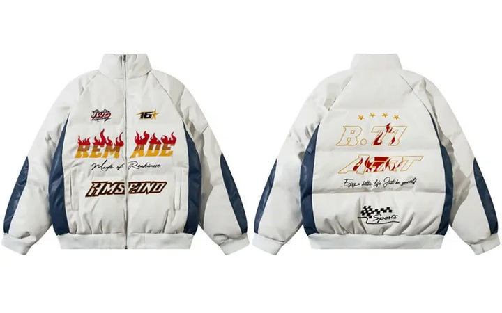 Y2k Flammy Ride Jacket White M - VONVEX