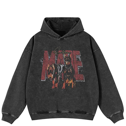 Doberman More Washed Hoodie S - VONVEX