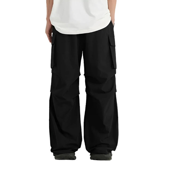 Black Casual High Street Cargo Pant     - VONVEX