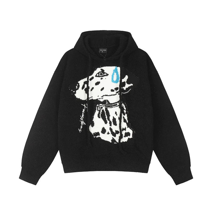 Urban Dog Jacquard Hoodie  Black M  - VONVEX