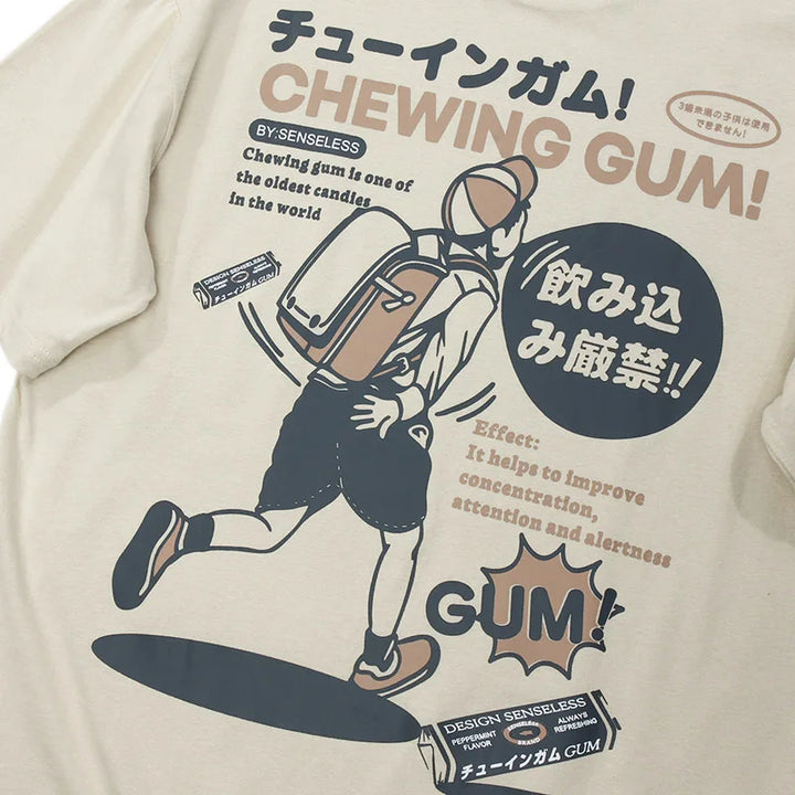 Vintage Japanese Poster Chewing Gum T-Shirt     - VONVEX