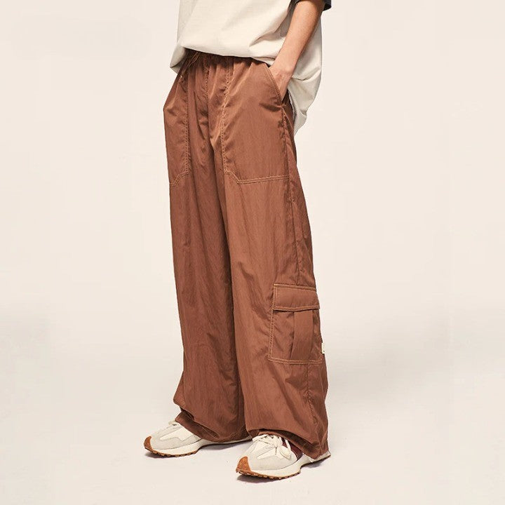 Multi Pockets Wide Leg Cargo Pant     - VONVEX