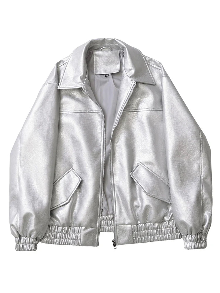 Y2k Retro 90's Jacket Silver S - VONVEX