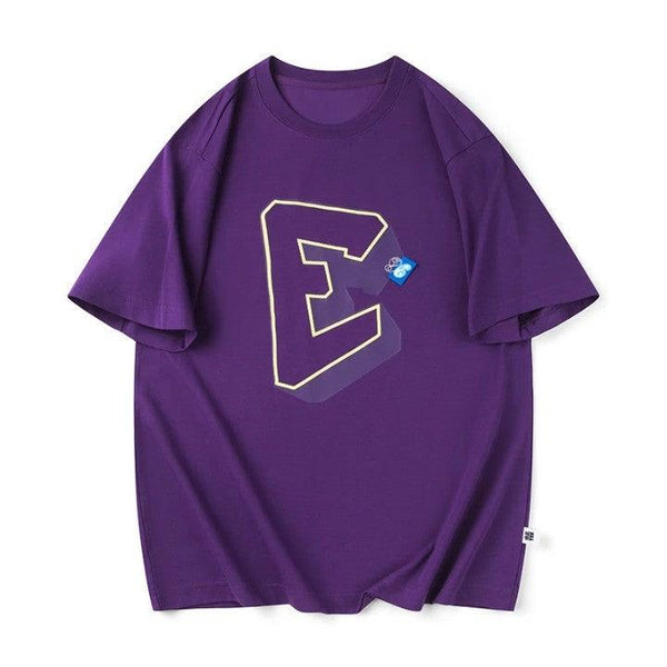 Casual Oversized Short-Sleeved T-Shirt  Purple XXS  - VONVEX