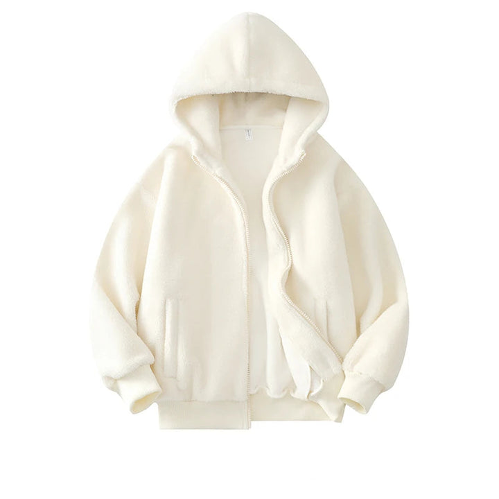 Basic Thick Warm Lambswool Jacket Beige M - VONVEX