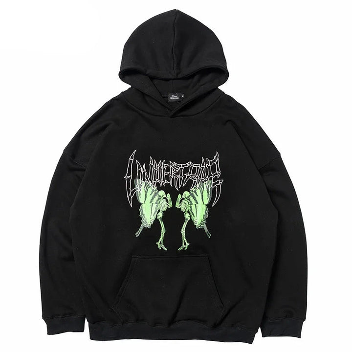 Undertrap Metal Print Hoodie  Black XL  - VONVEX