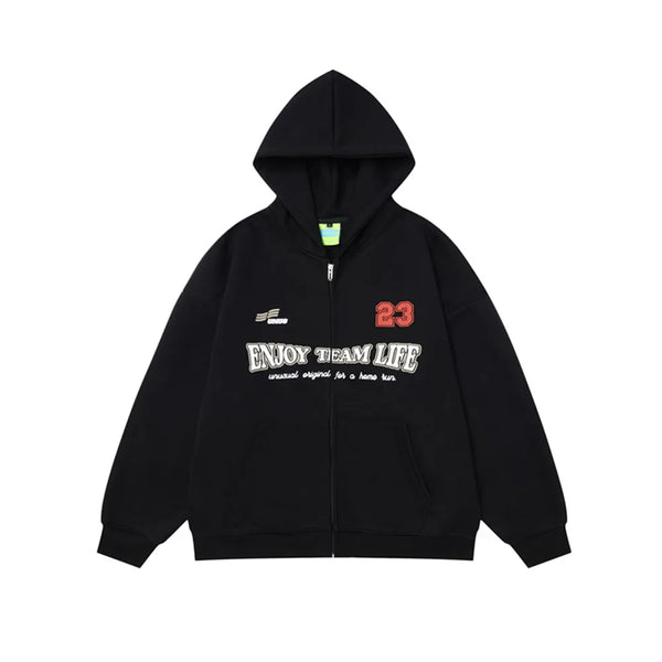 23 High Street Dual Print Hoodie  black M  - VONVEX