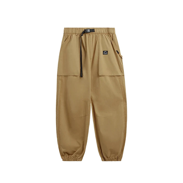 Elastic Wais Cargo Jogger Pant  Yellow M  - VONVEX