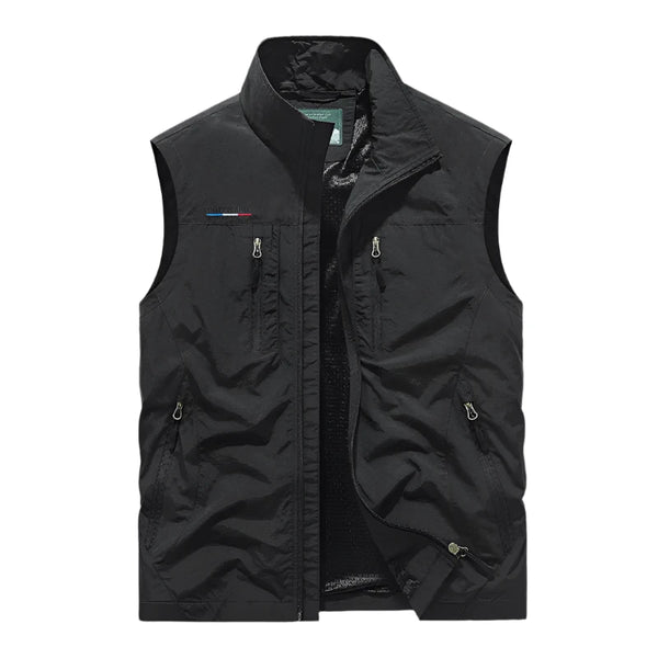 Multi-pocket Breathable Fishing Vest Black M - VONVEX