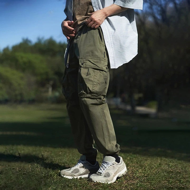 Casual Large Pockets Cargo Pant     - VONVEX