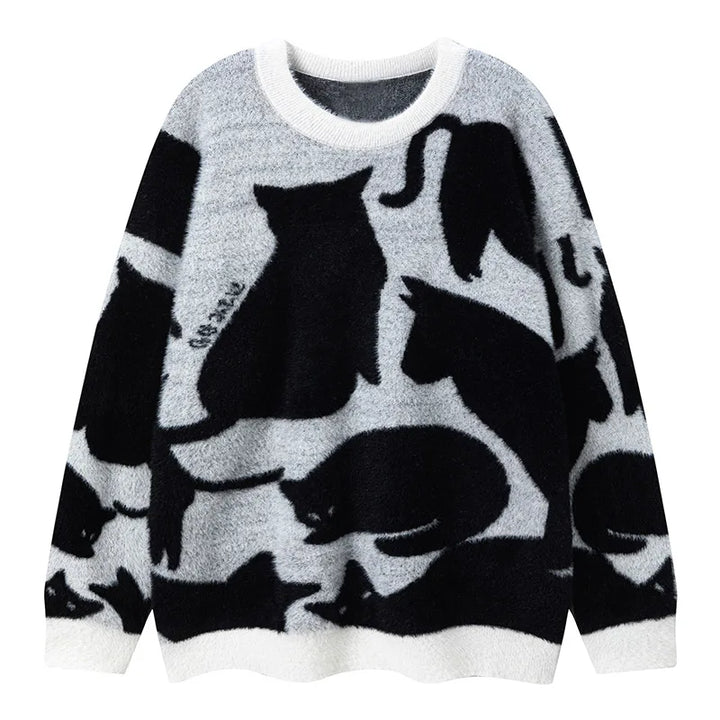 Cat Attack Winter Sweater Black M - VONVEX