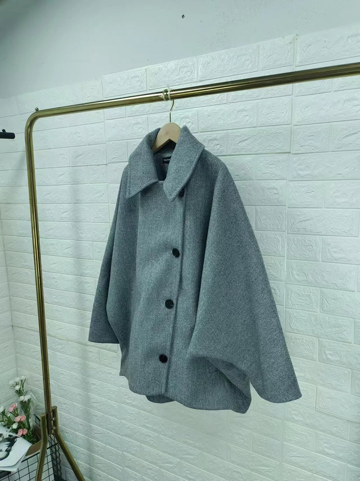 Long Blended Polo Coat - VONVEX