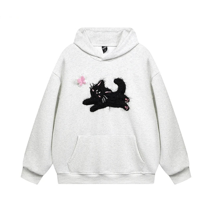 Dancing Kitty Love Hoodie GRAY S - VONVEX