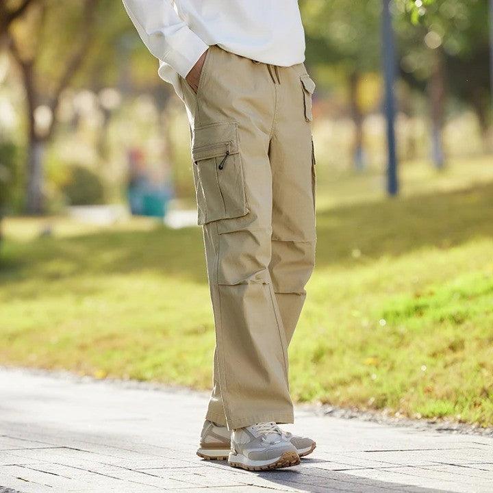 Casual Solid Color Simple Straight Pant     - VONVEX