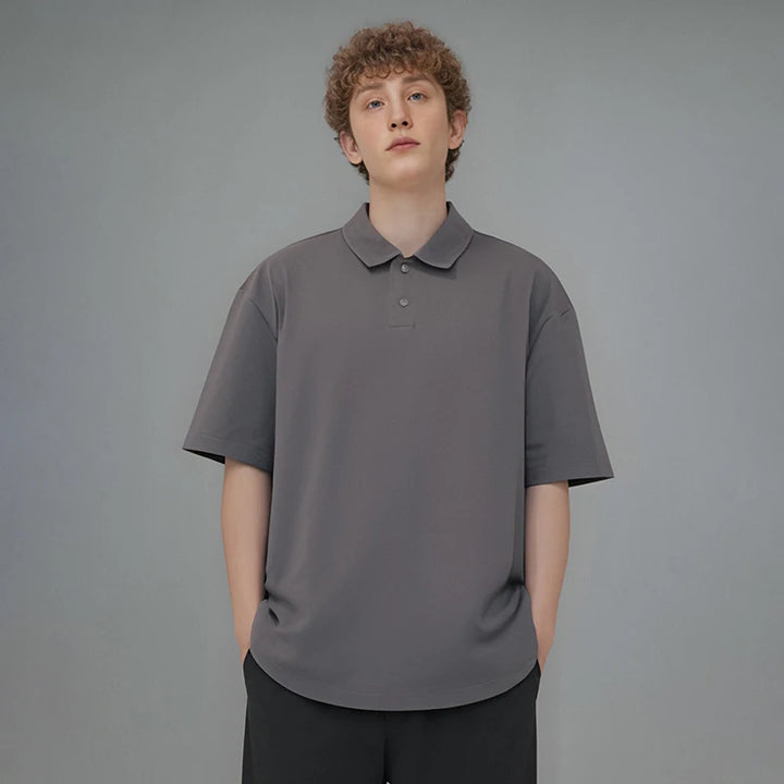 Casual Oversized POLO T-Shirt  Purple S  - VONVEX