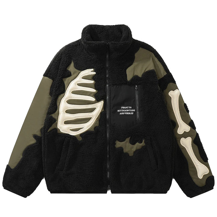 Phantom Fleece Skull Patch Jacket  black M  - VONVEX