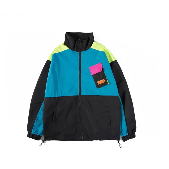 Patchwork Vibe Track Jacket  Blue XL  - VONVEX