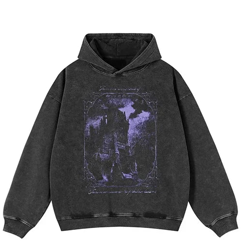 Y2k Horror Castle Hoodie  black S  - VONVEX