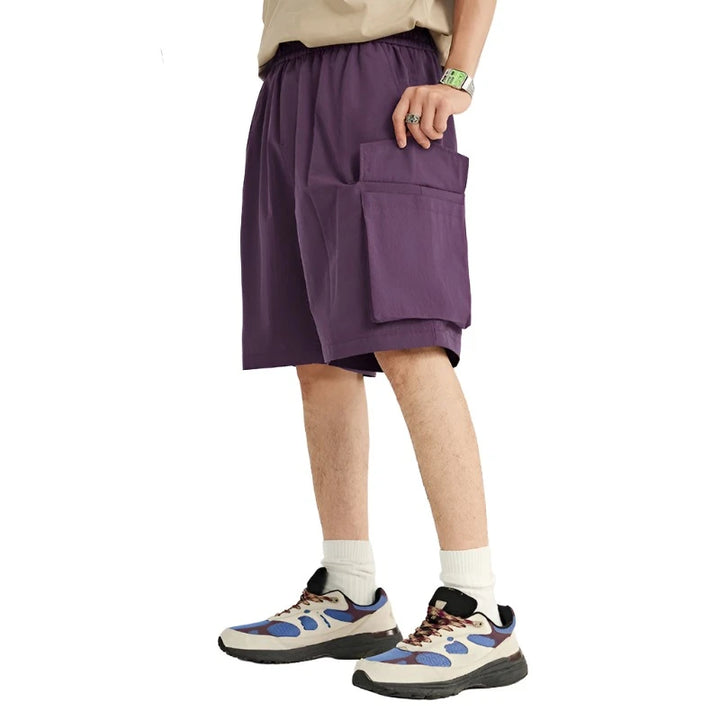 Outdoor Straight Leg Cargo Short  Purple S  - VONVEX