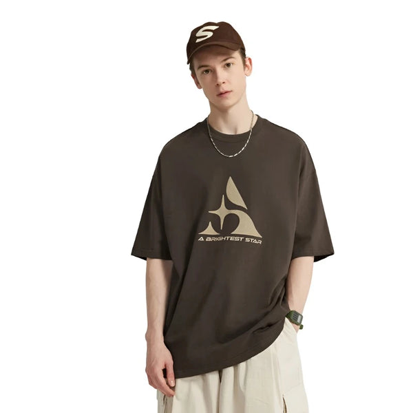 Gothic Textured Printed Oversized T-Shirt     - VONVEX