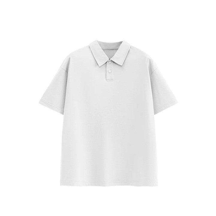 Casual Oversized POLO T-Shirt  White S  - VONVEX