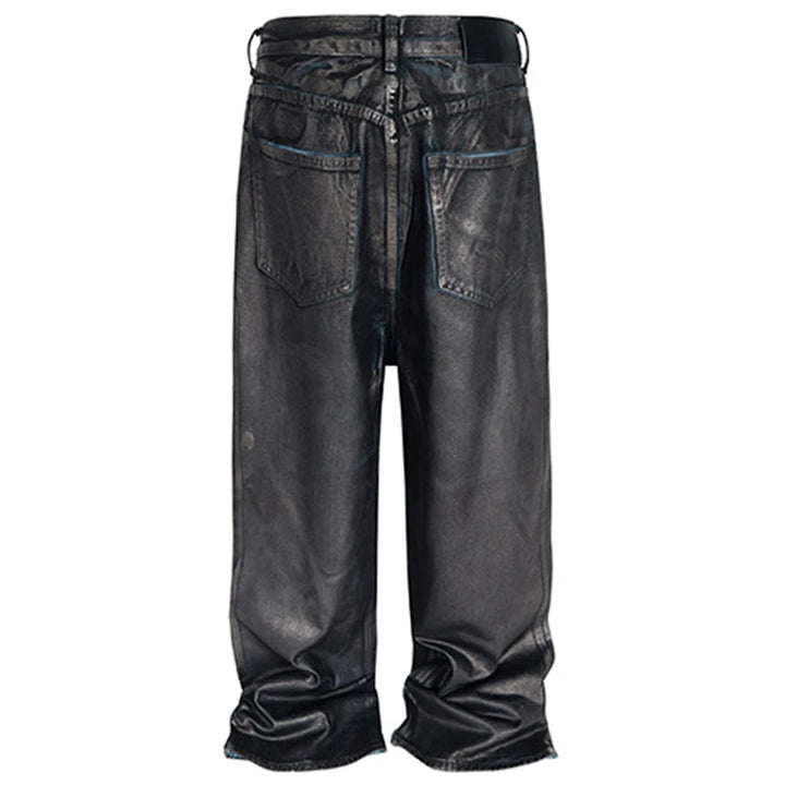 Y2k Vintage Coating Baggy Jeans - VONVEX