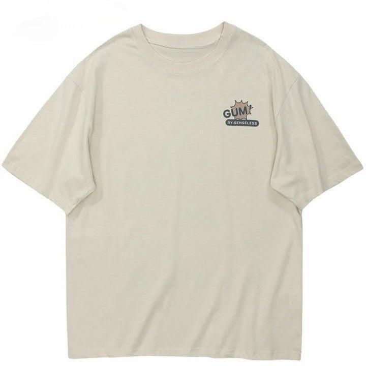 Vintage Japanese Poster Chewing Gum T-Shirt  Khaki S  - VONVEX