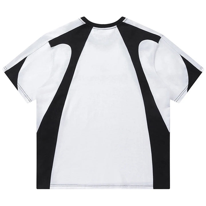 American Style Patchwork Oversized T-Shirt     - VONVEX