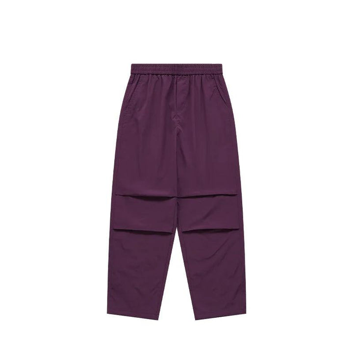 Parachute Elastic Waist Cargo Pants  Plum purple M  - VONVEX