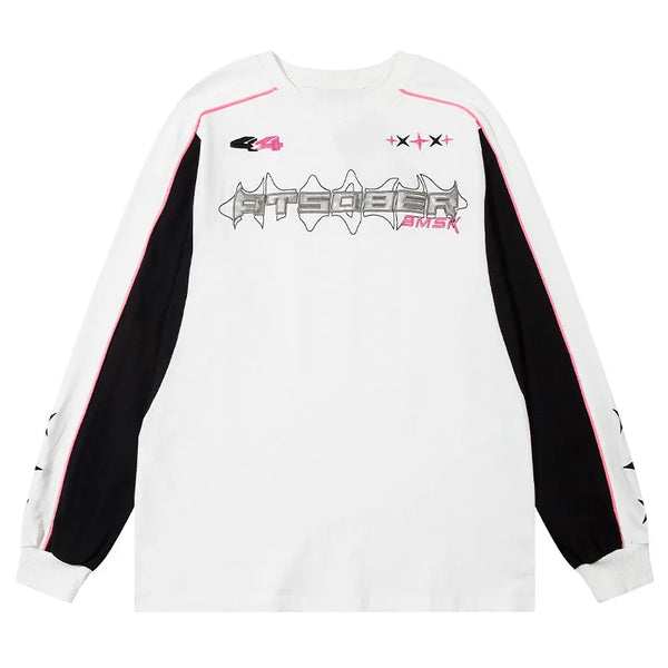 Speed Star Striped Sweatshirt White M - VONVEX