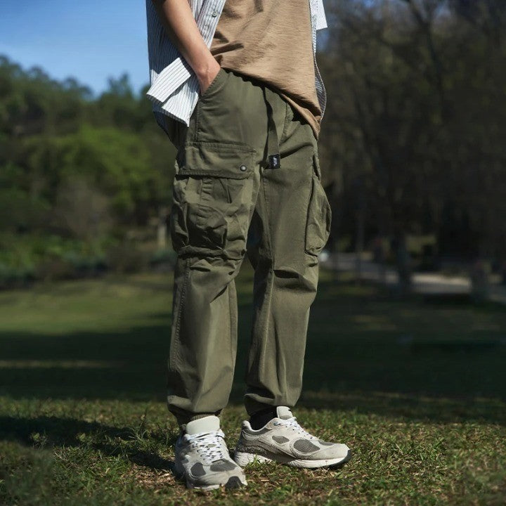 Casual Large Pockets Cargo Pant     - VONVEX