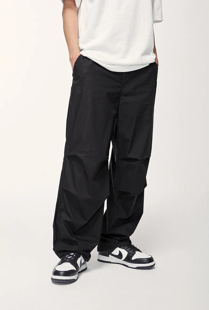 Parachute Elastic Waist Cargo Pants     - VONVEX