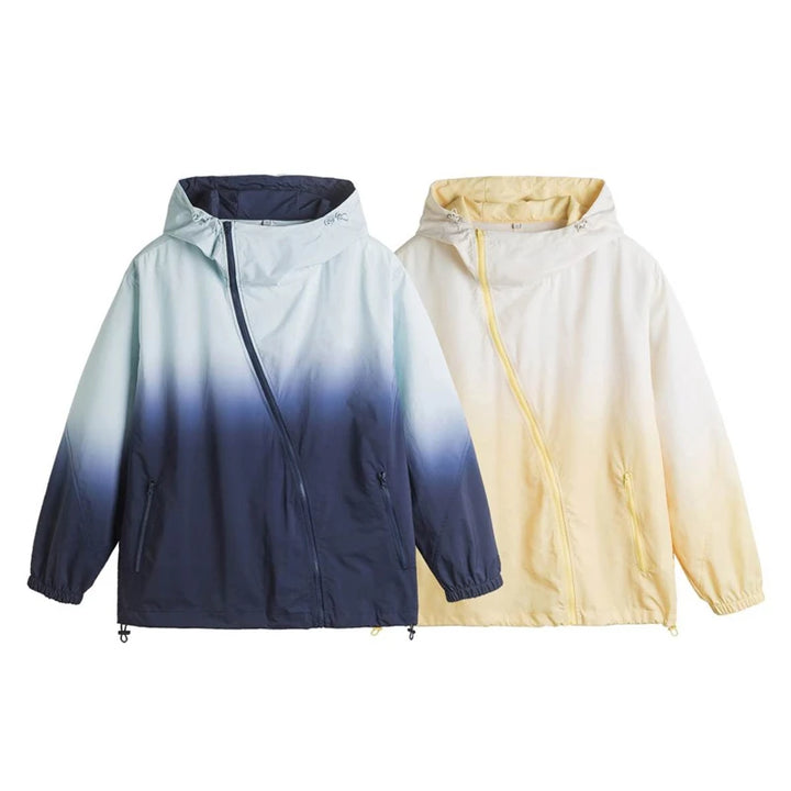 Loose Gradient Color Windbreaker Jacket     - VONVEX