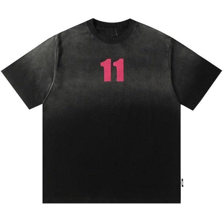 Y2K Dirty 11 Oversized T-Shirt  Black L  - VONVEX