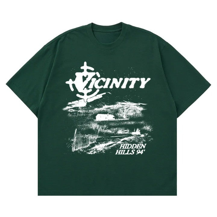 Y2k Vintage Letter Grunge Oversized T-Shirt  Green S  - VONVEX