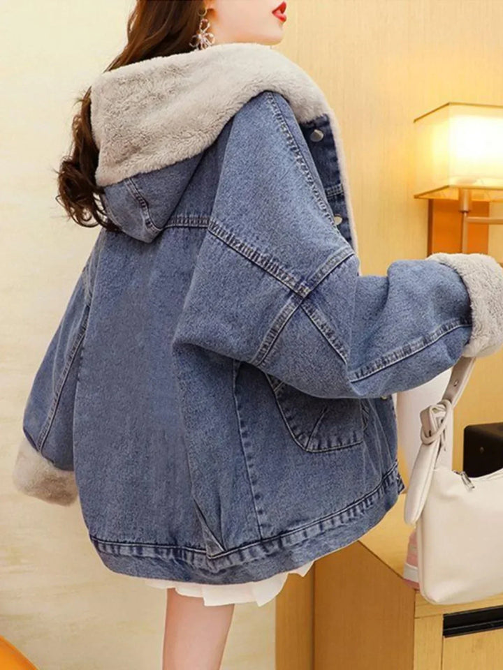 Denim Thick Padded Jacket blue S - VONVEX