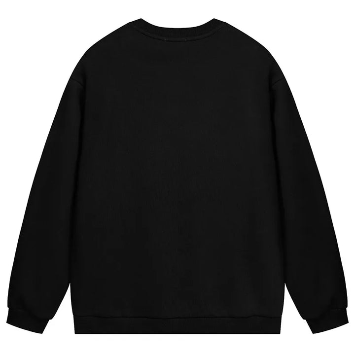 Basic Pleated Embroidery Fleece Sweatshirt - VONVEX