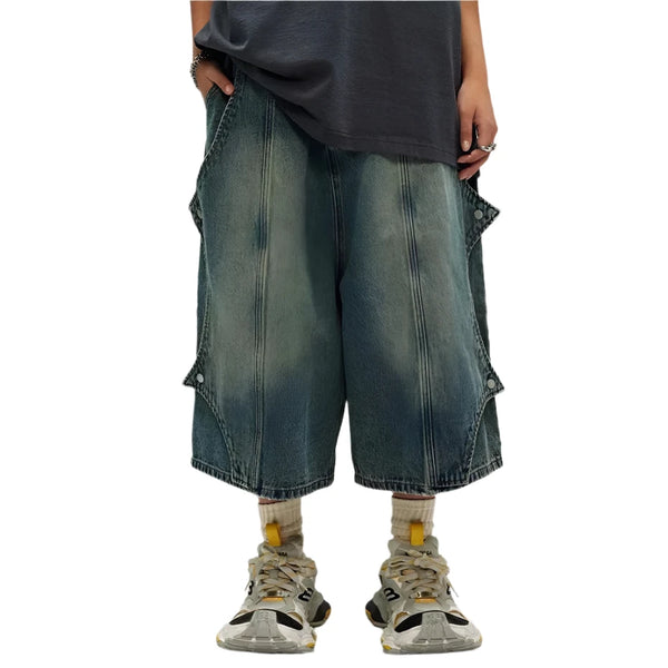 Vintage Men's Baggy Denim Jort     - VONVEX