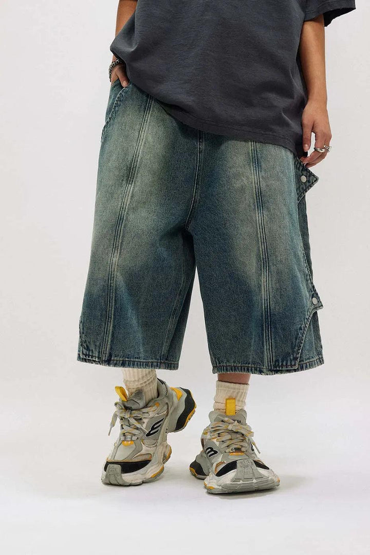 Vintage Men's Baggy Denim Jort     - VONVEX