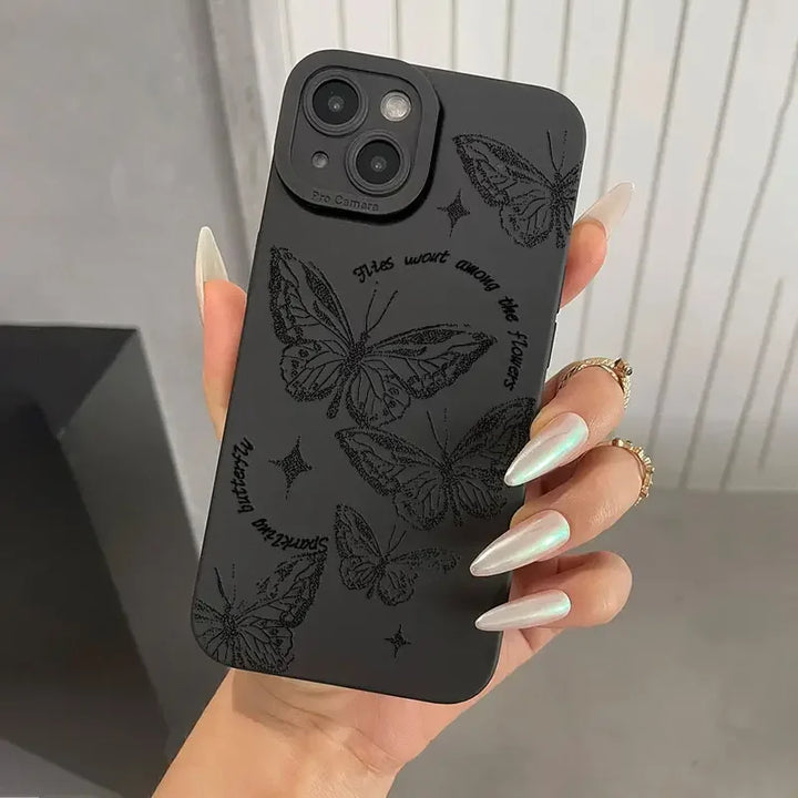 Butterfly Elegance Silicone Case  Style-3 For iPhone 14 Plus  - VONVEX