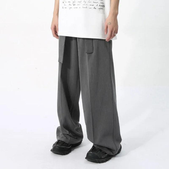 Casual Solid Pant With Ribbon     - VONVEX