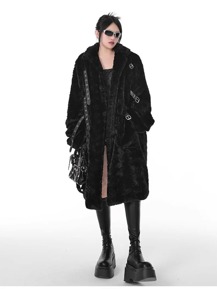 Fuzzy Faux Fur Women's Coat     - VONVEX